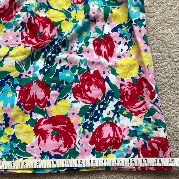 Talbots Sleeveless Cotton Floral Top Red Yellow Pink Women’s 6P - Picture 5 of 6